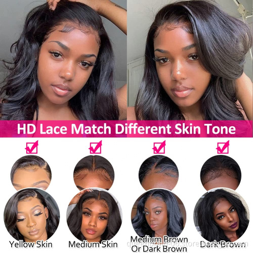 Body Wave Lace Front Human Hair Wig Brazilian Virgin Human Hair Lace Frontal Wig Density Pre Plucked With Baby Hair Natural